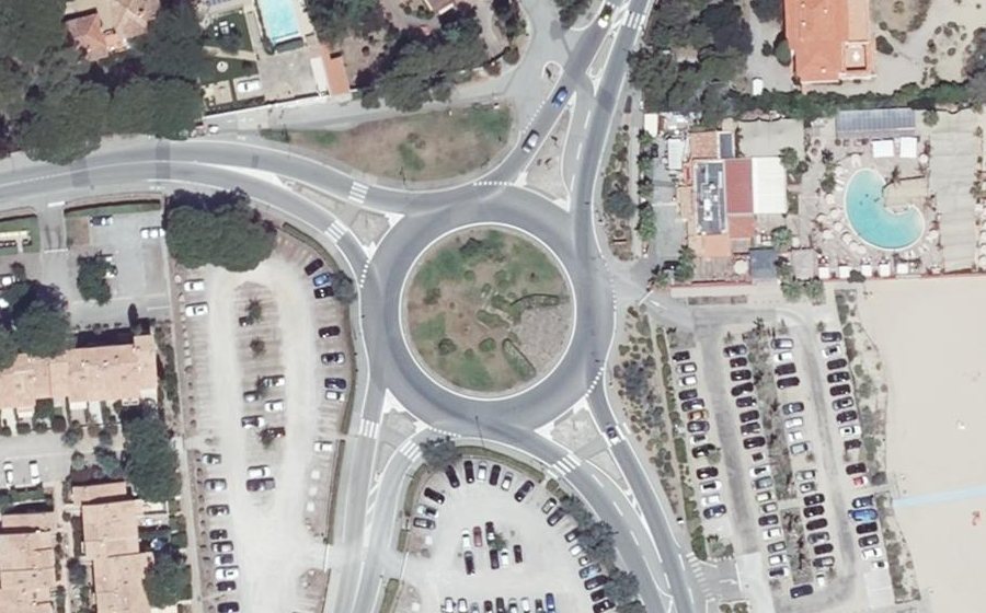 Vue aérienne du Rond-Point du Débarquement