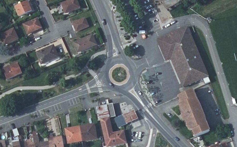 Vue aérienne du Rond-Point des Justes