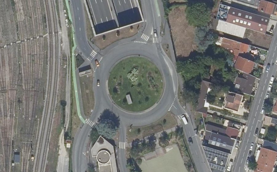 Vue aérienne du Rond-Point Diderot