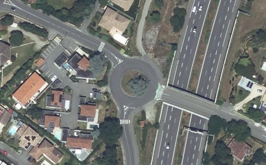 Vue aérienne du Rond-Point de la Croix du Sud