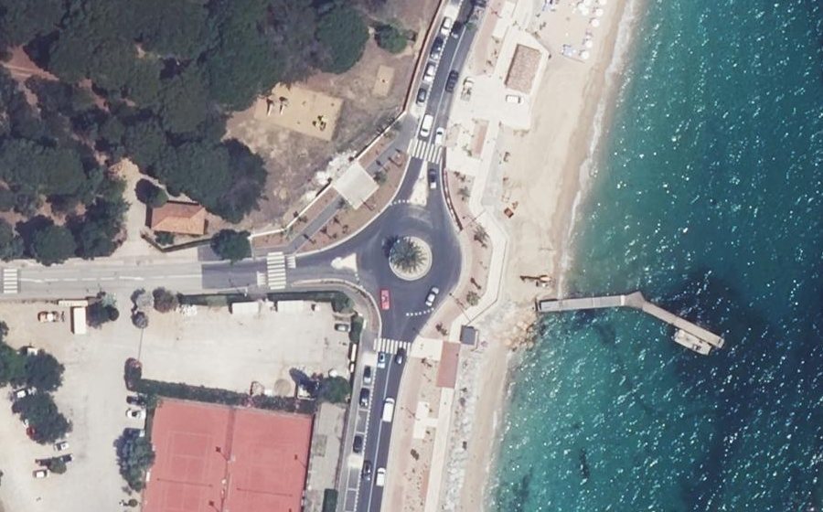 Vue aérienne du Rond-Point de la Croisette