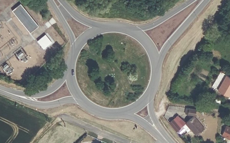Vue aérienne du Rond-Point Alfred Mesas