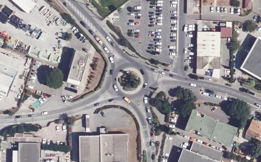 Vue aérienne du Rond-Point Gabriel De Pasquale