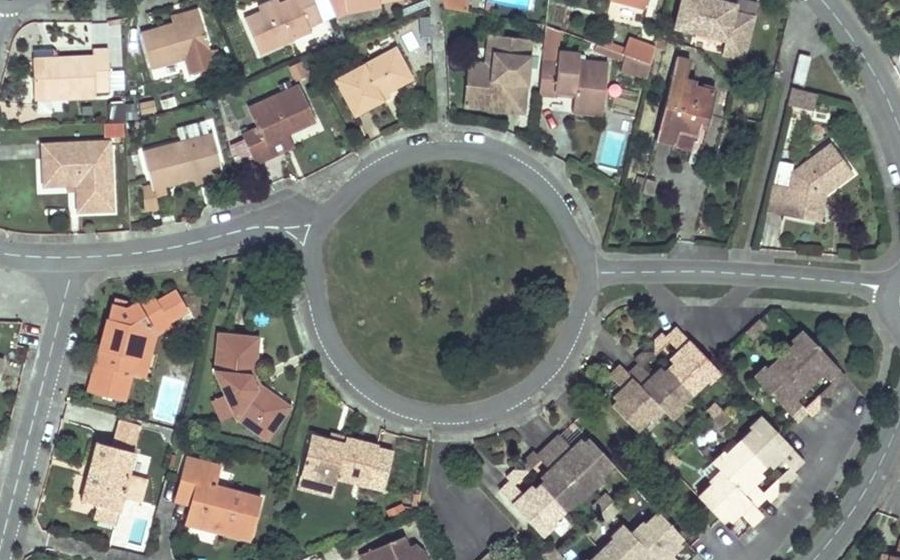 Vue aérienne du Rond-Point de l'Amour