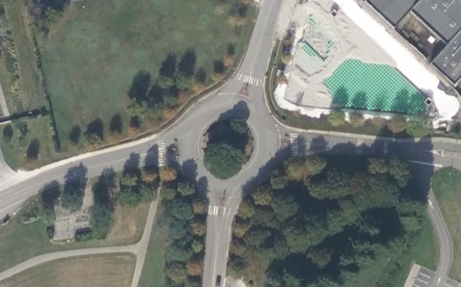 Vue aérienne du Rond-Point du Bas Crevin