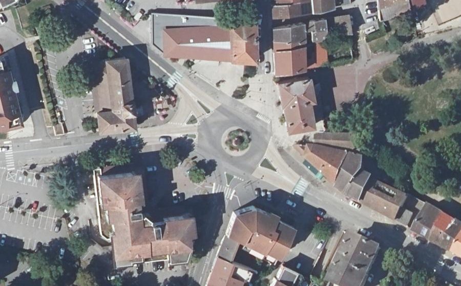 Vue aérienne de la Place du Docteur Ogier