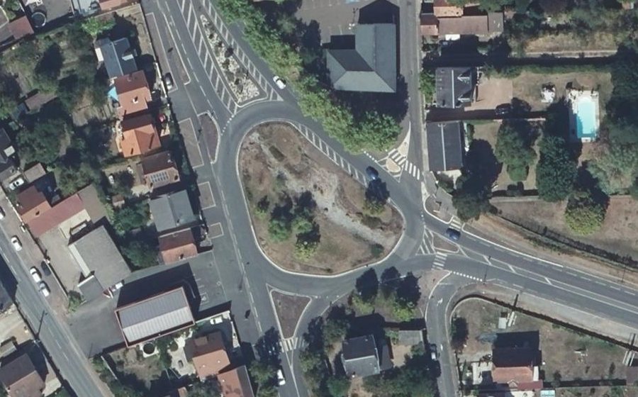 Vue aérienne du Rond-Point Georges Pompidou