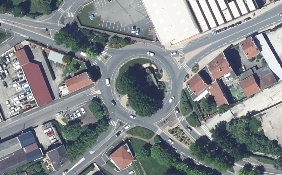 Vue aérienne du Rond-Point de la Maladière