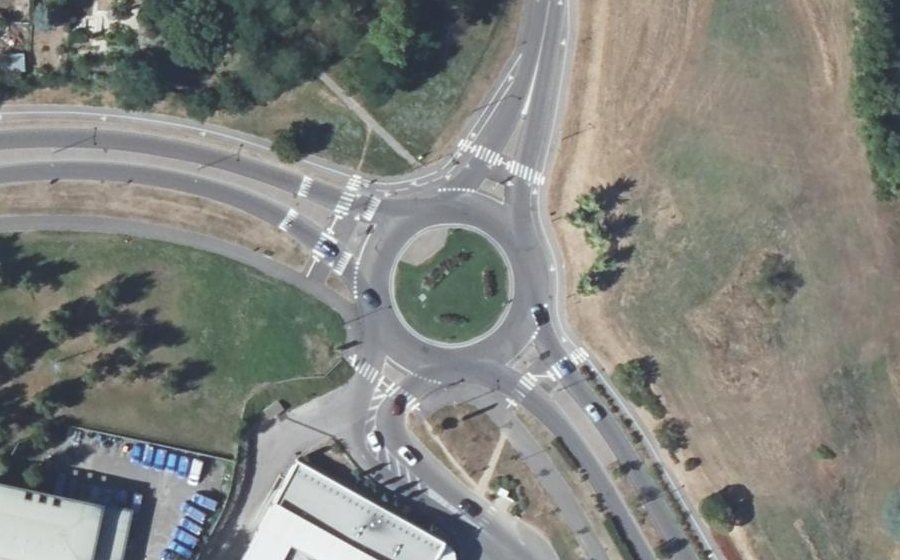 Vue aérienne du Rond-Point de l'Arbonnas