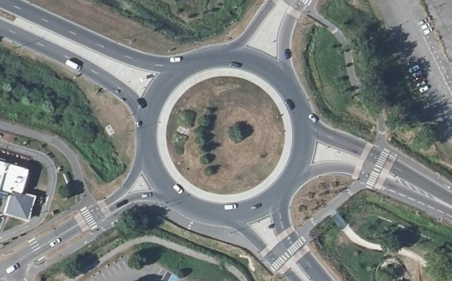 Vue aérienne du Rond-Point de l'Oiselet