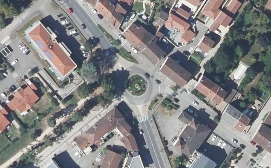 Vue aérienne du Rond-Point d'Emmanuel Frémiet