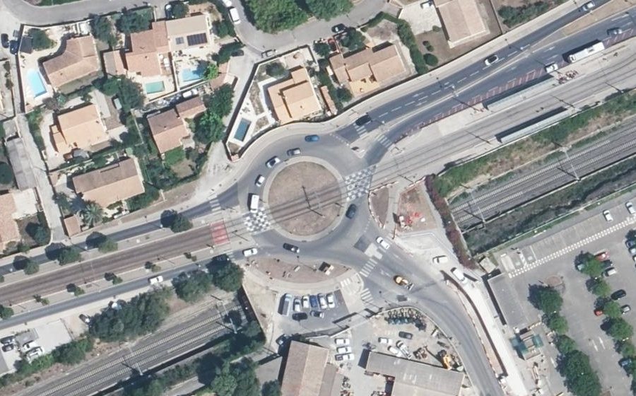 Vue aérienne du Rond-Point de Madrid