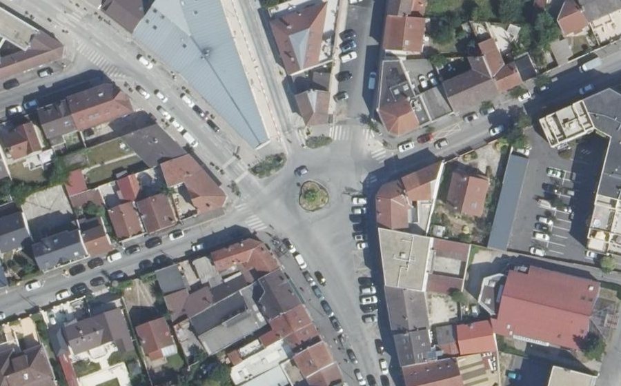 Vue aérienne du Rond-Point de Stalingrad
