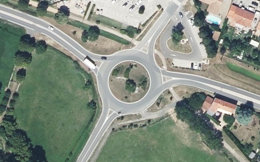 Vue aérienne du Rond-Point des Deux Roches