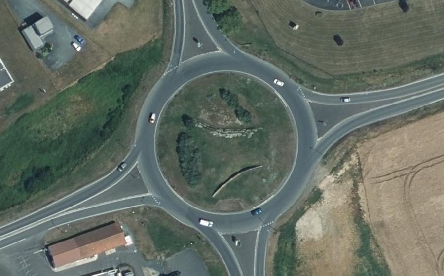 Vue aérienne du Les Quatres Chemins