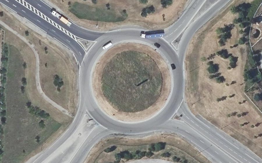 Vue aérienne du Rond-point des Quatre Routes