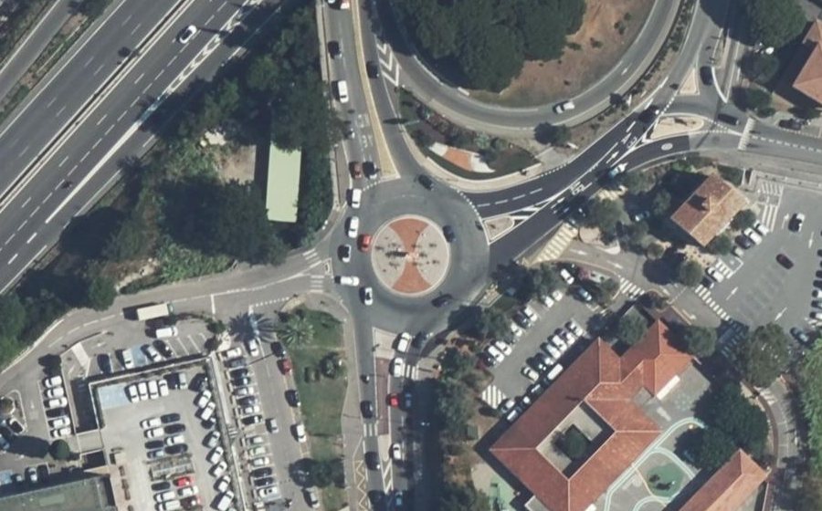 Vue aérienne du Rond-point de la RN7