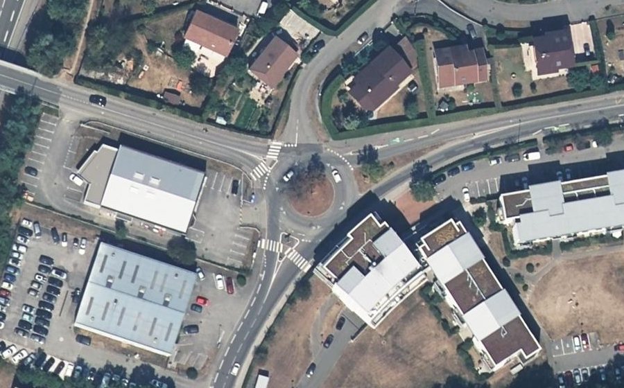 Vue aérienne du Rond-Point du Levray
