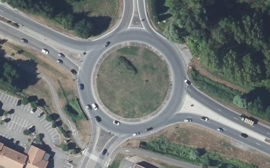 Vue aérienne du Rond-Point de la Maladière