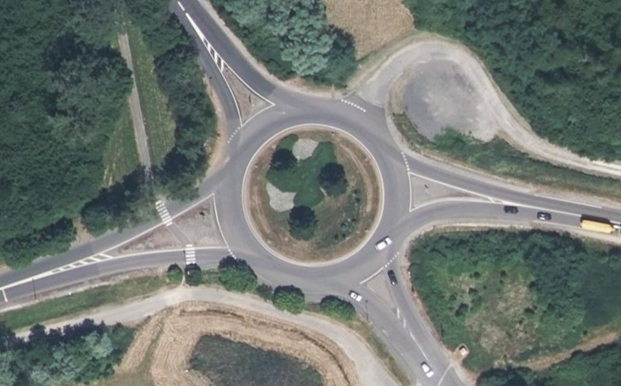 Vue aérienne du Rond-Point de la Verdure