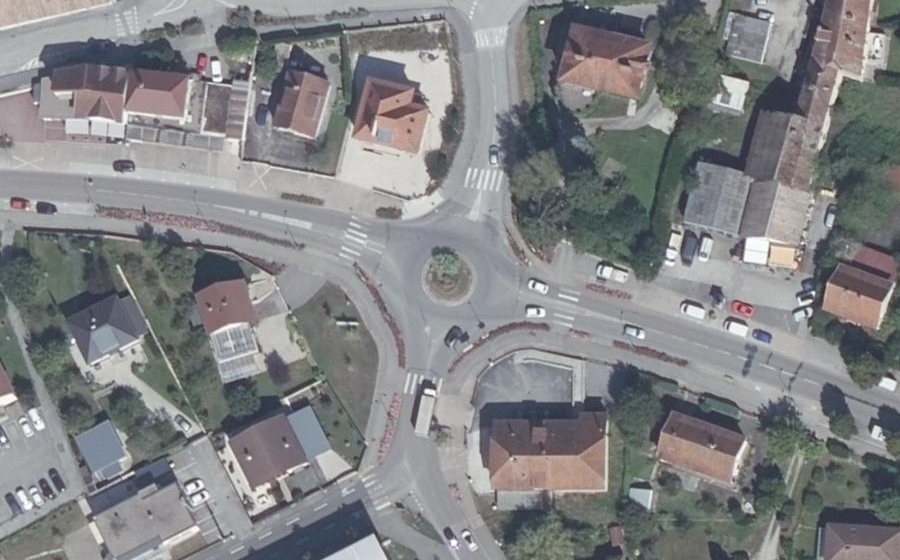 Vue aérienne du Rond-Point Thérèse Bonnaymé