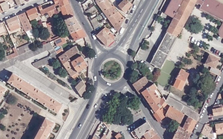Vue aérienne du Rond-Point des Médaillés Militaires