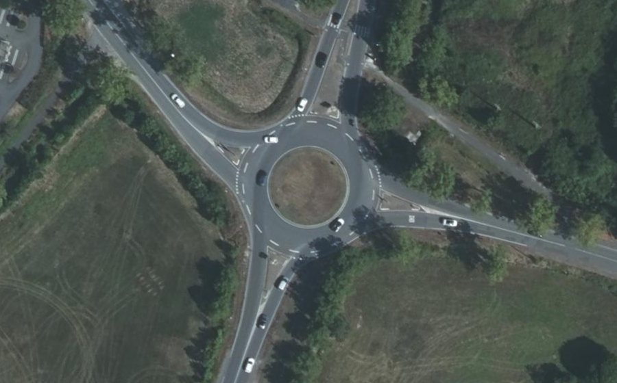 Vue aérienne du Rond-Point de l'Ordre National du Mérite