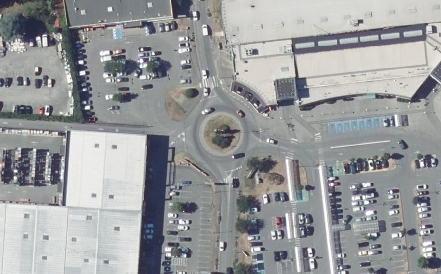 Vue aérienne du Carrefour