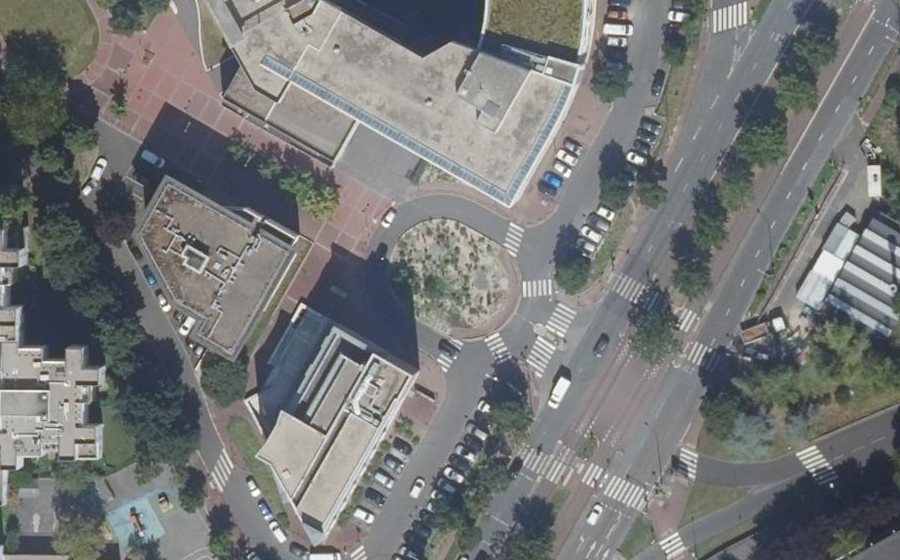 Vue aérienne du Place de la Porte des Champs