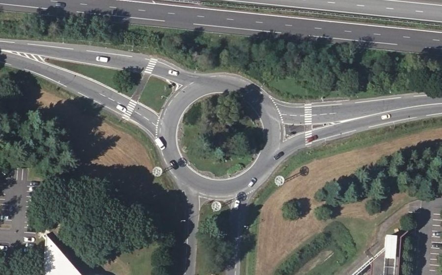 Vue aérienne du Rond-Point Théodore Monod