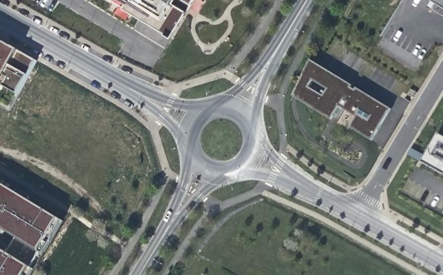 Vue aérienne du Rond-Point Alfred Kastler