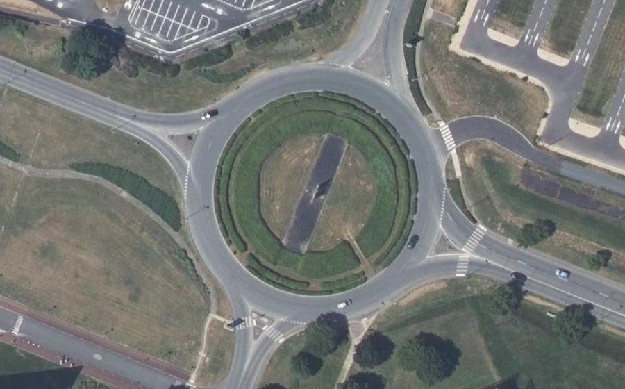 Vue aérienne du Giratoire Téléport 1