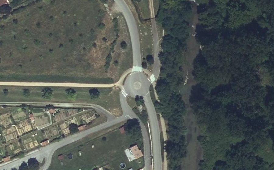 Vue aérienne du Rond-Point de la Mathe