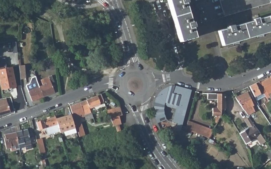 Vue aérienne du Rond-Point Gustave Raballand