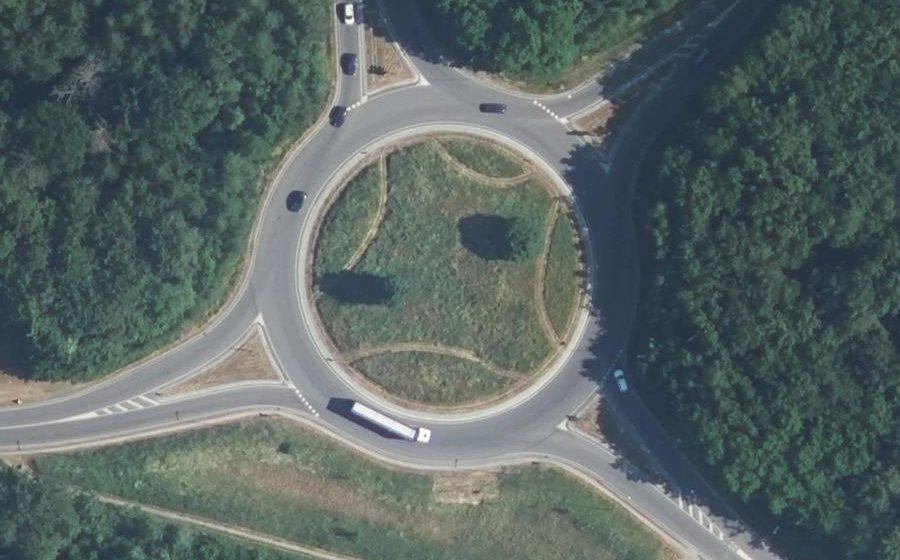 Vue aérienne du Rond-Point de Bois l'Abbé