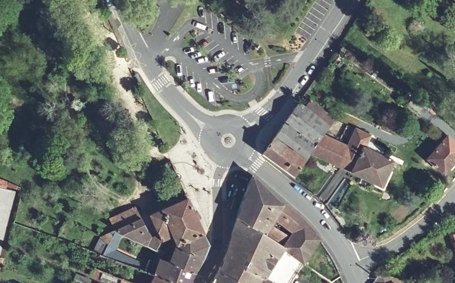 Vue aérienne du Place Merilhon