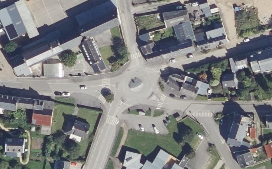 Vue aérienne du Rond-Point de Rosculec