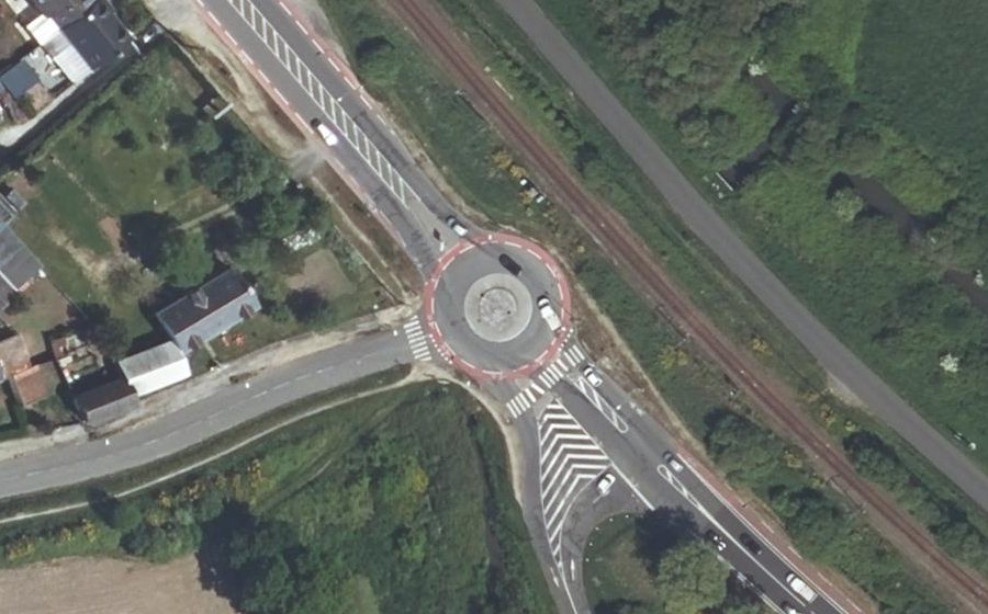 Vue aérienne du Rond-point de Coulvé