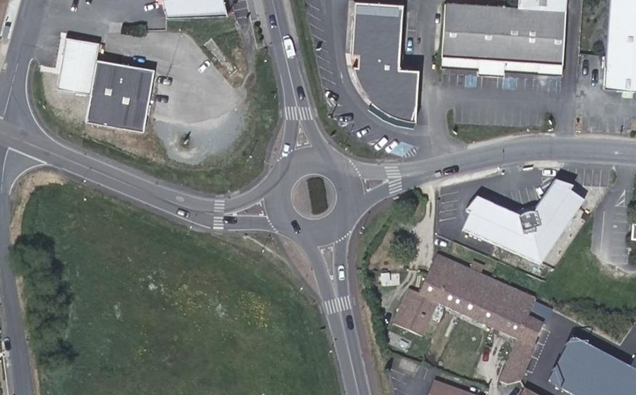 Vue aérienne du Rond-point de l’hôpital