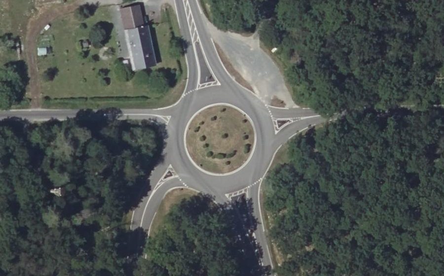 Vue aérienne du Rond-Point du Riau de la Motte