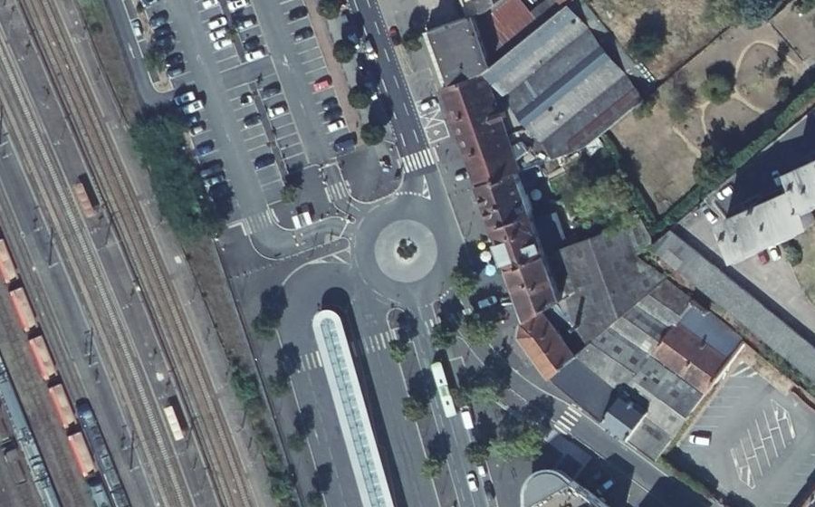 Vue aérienne du Rond-Point Charles Exbrayat