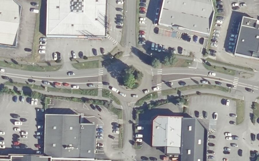 Vue aérienne du Rond-Point des Quatre Lejeune