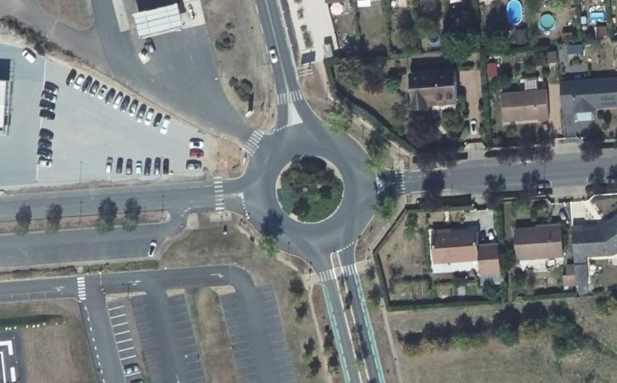 Vue aérienne du Rond-point Jean-Louis Ramey