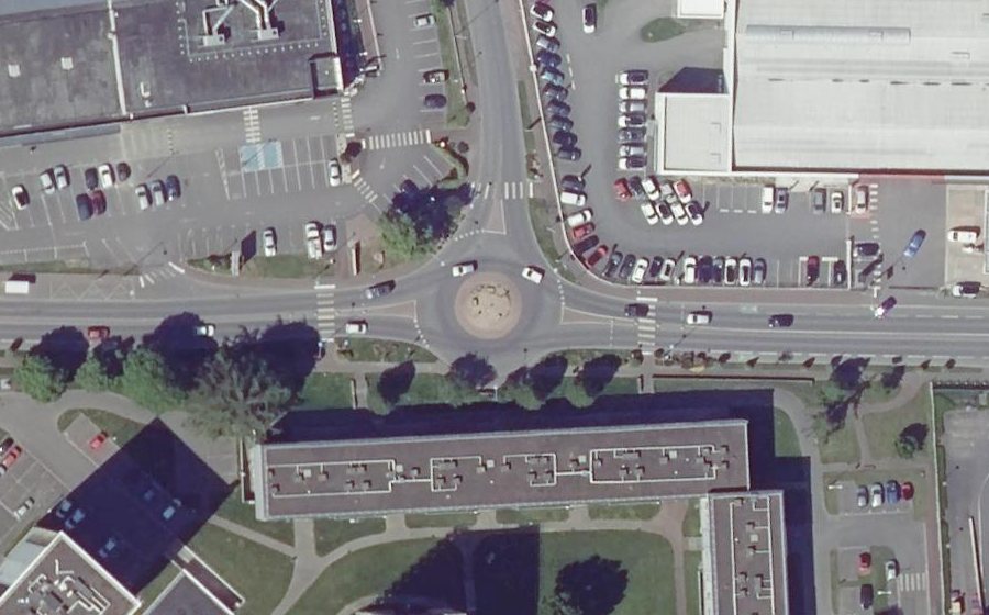 Vue aérienne du Rond-Point Sanité Belair