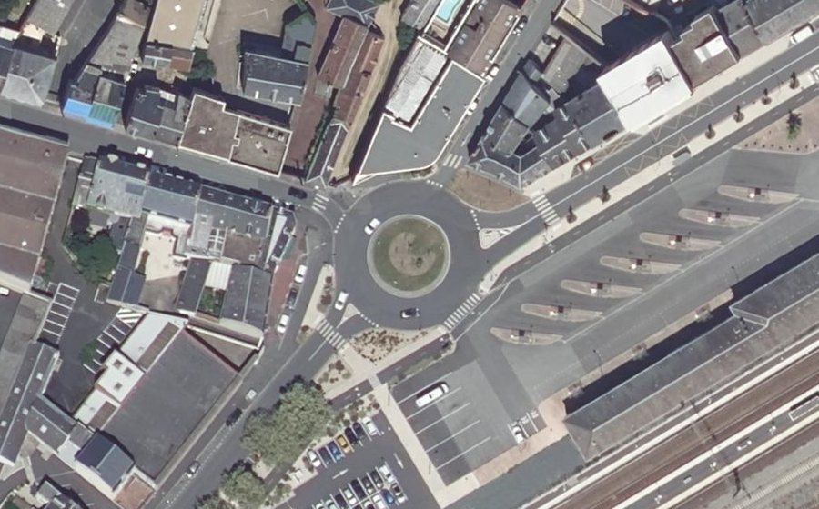 Vue aérienne du Rond-Point Willy Brandt