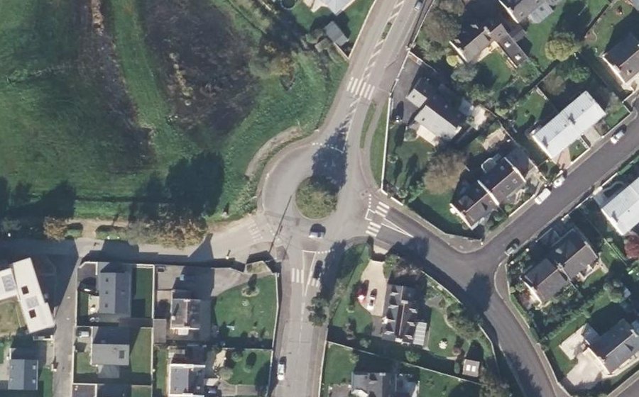Vue aérienne du Rond-Point du Menhir