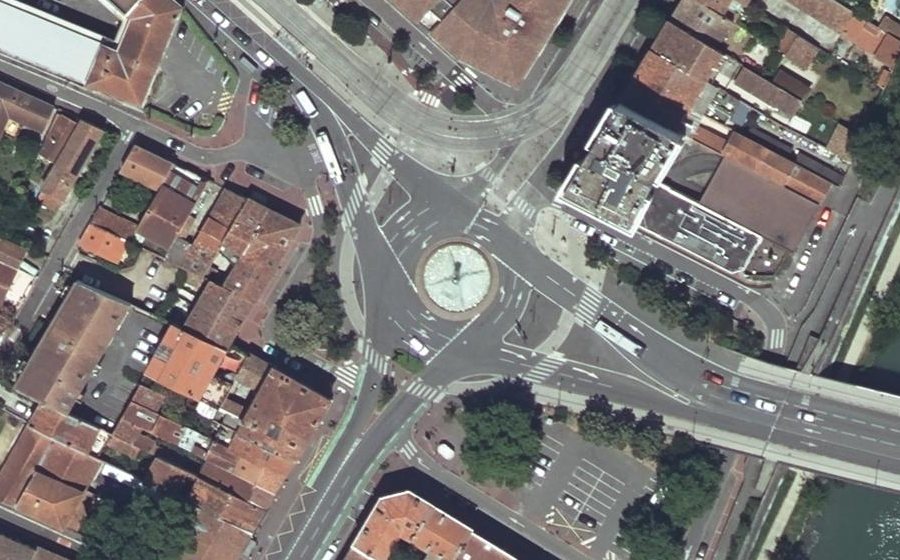 Vue aérienne du Rond-Point Pierre Bourthoumieux