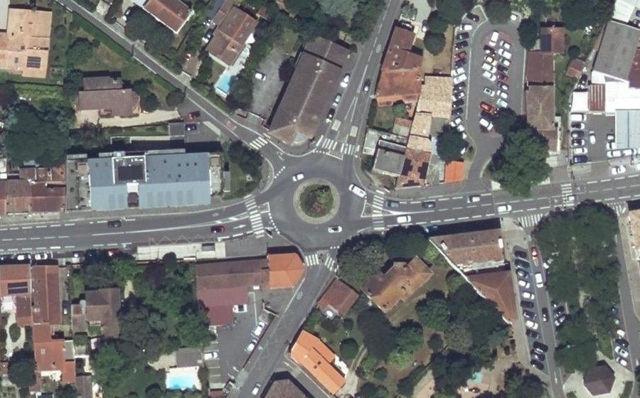Vue aérienne du Rond-Point des Époux Mongelard