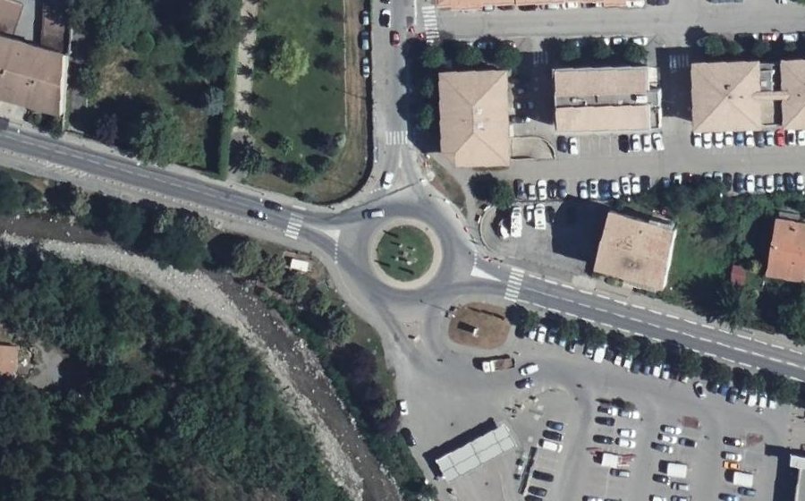 Vue aérienne du Rond-Point de la Première Armée Française 1944-1945