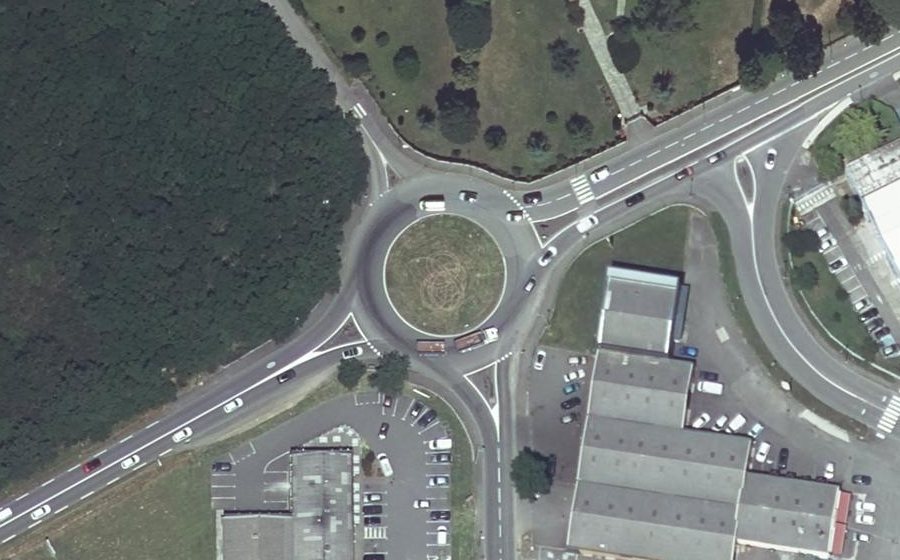 Vue aérienne du Rond-Point Mercure